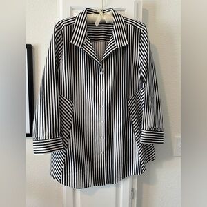 Coldwater Creek 3/4 sleeve striped blouse